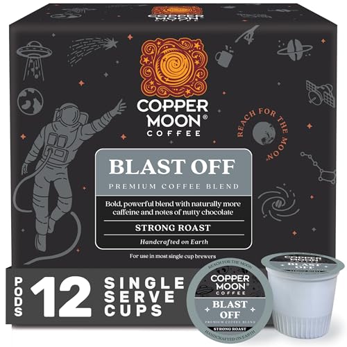 Image of Copper Moon Single Serve Coffee Pods for Keurig K-Cup Brewers, Strong Roast, Blast Off Blend, 12 Count