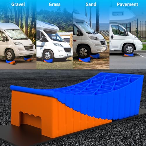BEBOBLY Camper Leveler, 2 Pack RV Leveling Blocks, Camper Wheel Chocks Up to 35,000 lbs, Heavy Duty Curved Levelers, RV Camper Leveler Kit with Anti-Slip Mats and Carrying Bag - Thumbnail 7