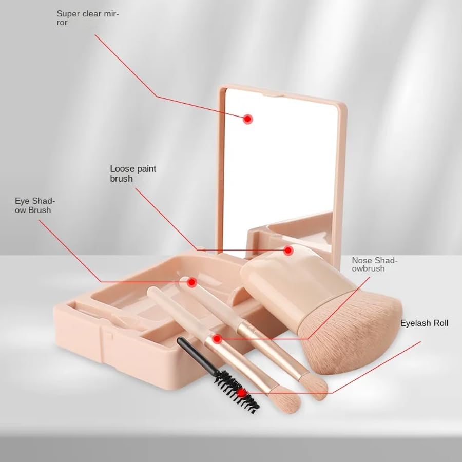 ARFUKA Travel Makeup Brush Set Mini Complete Function Cosmetic Brushes Kit Mini Makeup Brushes with Brush Case and Built-in Mirror - Image 2