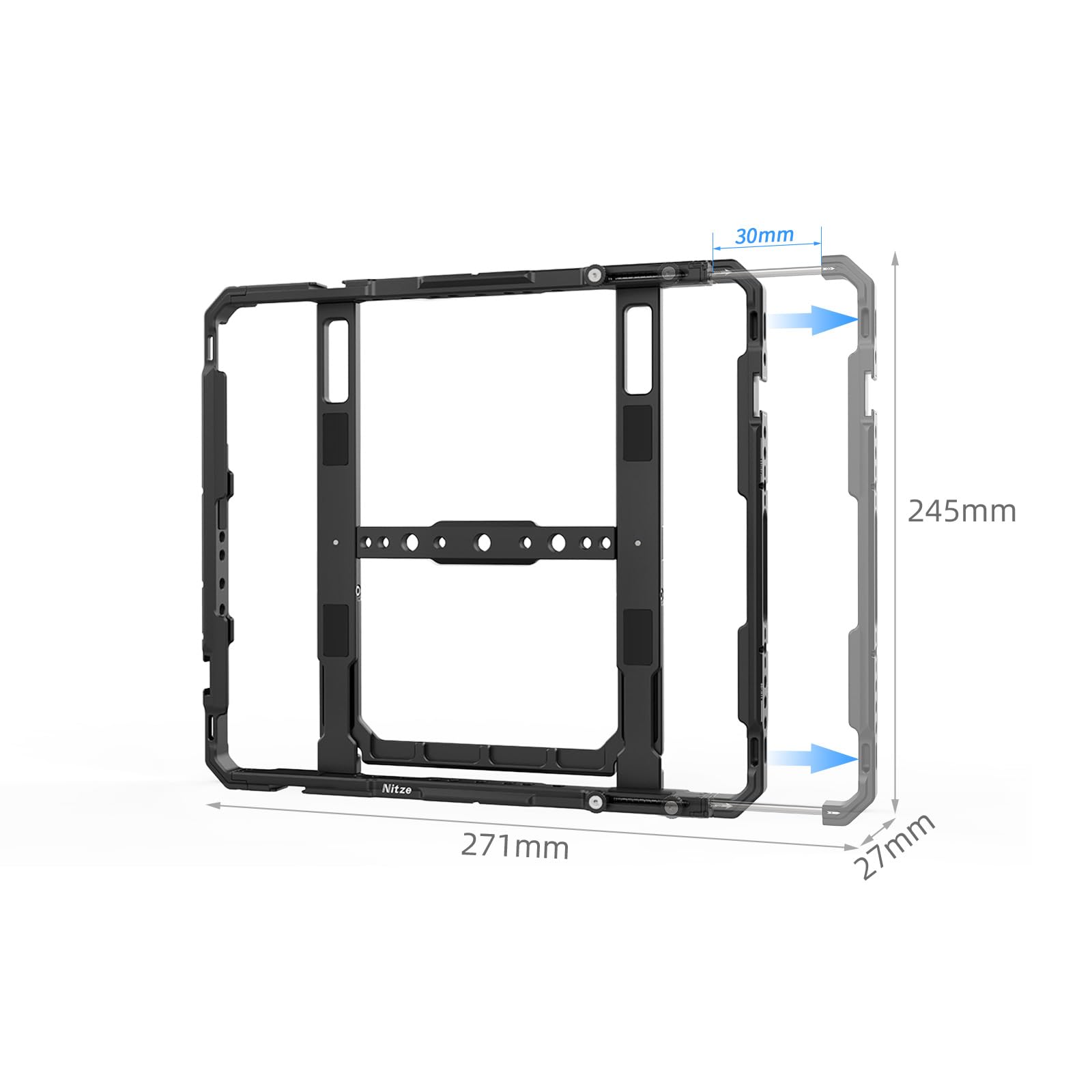 Nitze Supporto per tablet in alluminio con supporto per treppiede compatibile con iPad Pro da 12,9" e 11,5" a 13" Tablet