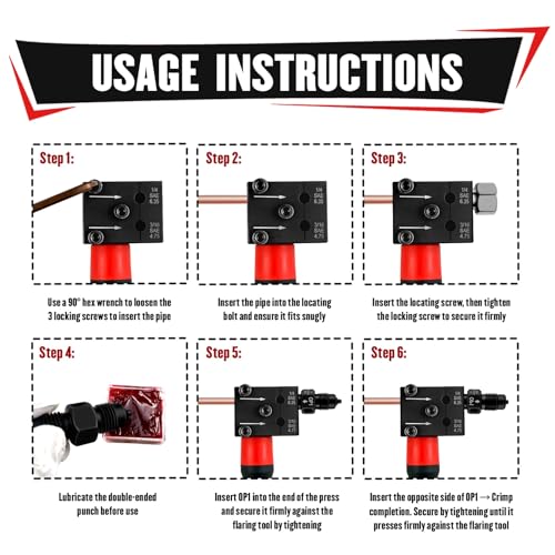 Image of YIYITOOLS 7Pcs Brake Line Flaring Kit for 1 /4 inch, 3 /16 inch Copper, Aluminum and Nickel-Copper Tubing Lines, Creates 45 Single, Double & Bubble Flares, SAE