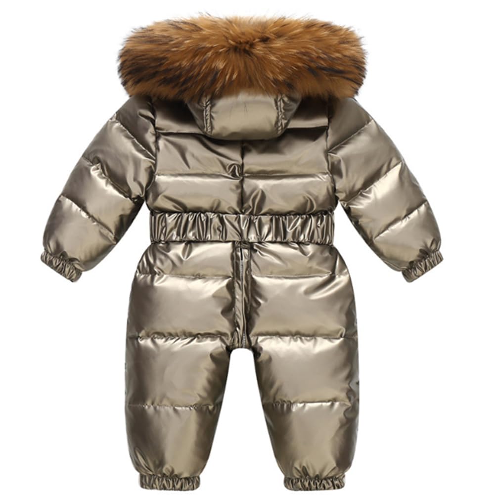 Bébé Combinaison de Ski à Capuche Manches Longues Hiver Barboteuse Neige Veste Chaude Filles Garçon