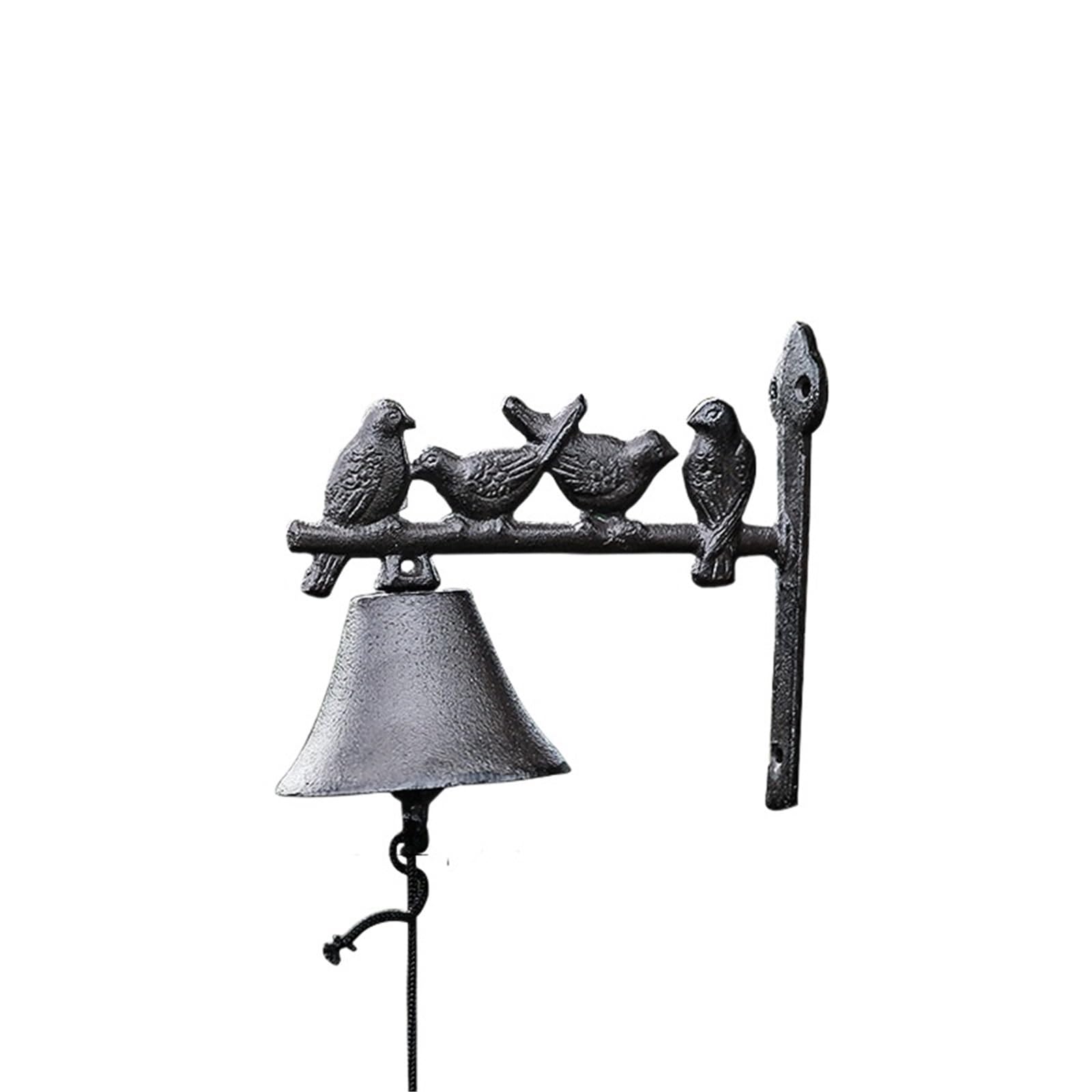 Dfgrgrv Style 3 Cast Iron Bell Doorbells Flowers And Birds Bells Hand Rattles Cast Iron Wind Chimes Villa Patio Decoration Vintage(Style 3)