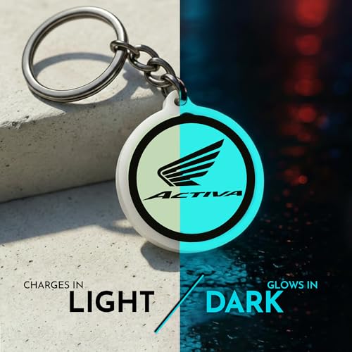 Image of Mi Glow Store Glow in Dark Keychain for Bike Men | Gift for Man | Bike Accessories | Charges in Light Glows in Dark | Key chain for Bike
