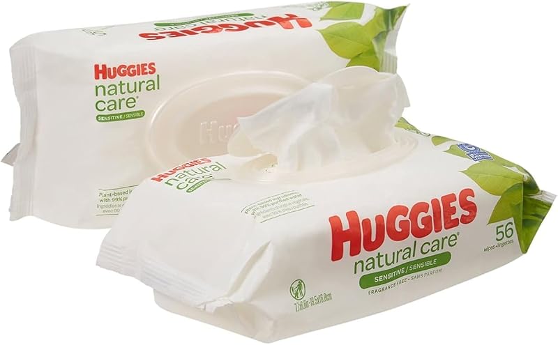 Huggies Natural Care Fragrance Free Baby Wipes, 56 Count (Pack of 1)