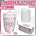 Vesici 60pcs 14oz Pink Disposable Coffee Cups with Lids and Sleeves Botanical Floral Coffee Cups Pink Toilet Paper Cup for Spring Birthday Weddings Bridal Shower Tea Party Supplies