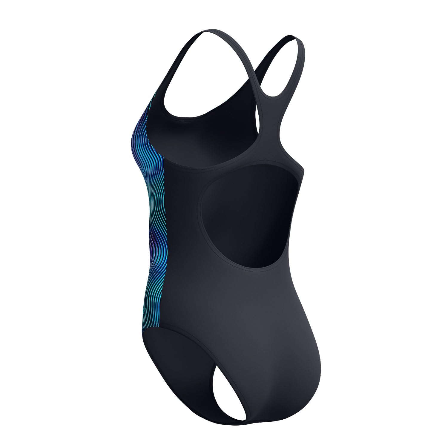 Speedo Traje de baño Medalist con impresión digital para mujer, resistente al cloro, con cobertura media