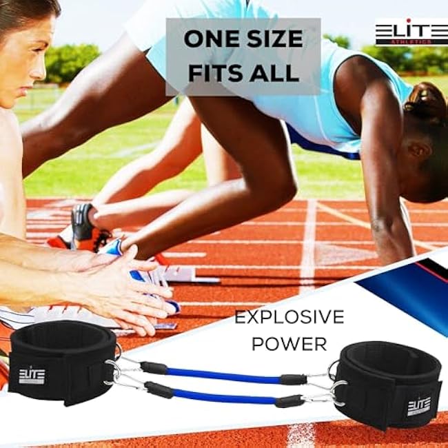 Elite Supplies 11 Pieces Speed Agility Strength Leg Resistance Bands - for All Sports & Exercise Fitness Fast Sprinting, Explosive, Agile, Strength, Endurance