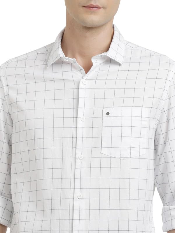 Image of Turtle Men 100% Cotton Slim Fit Check Full Sleeve Casual Shirt