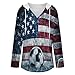US Flag Soccers-Football Hoodies for Women V Neck Pullover Sweatshirts Long Sleeve Shirts Fashion Tops