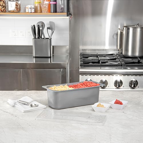Restaurantware Ice Cream Container 25 Count 5.28 Liter Plastic Frozen Dessert Tub Rectangular Durable Storage Gray by Restaurantware - Image 4