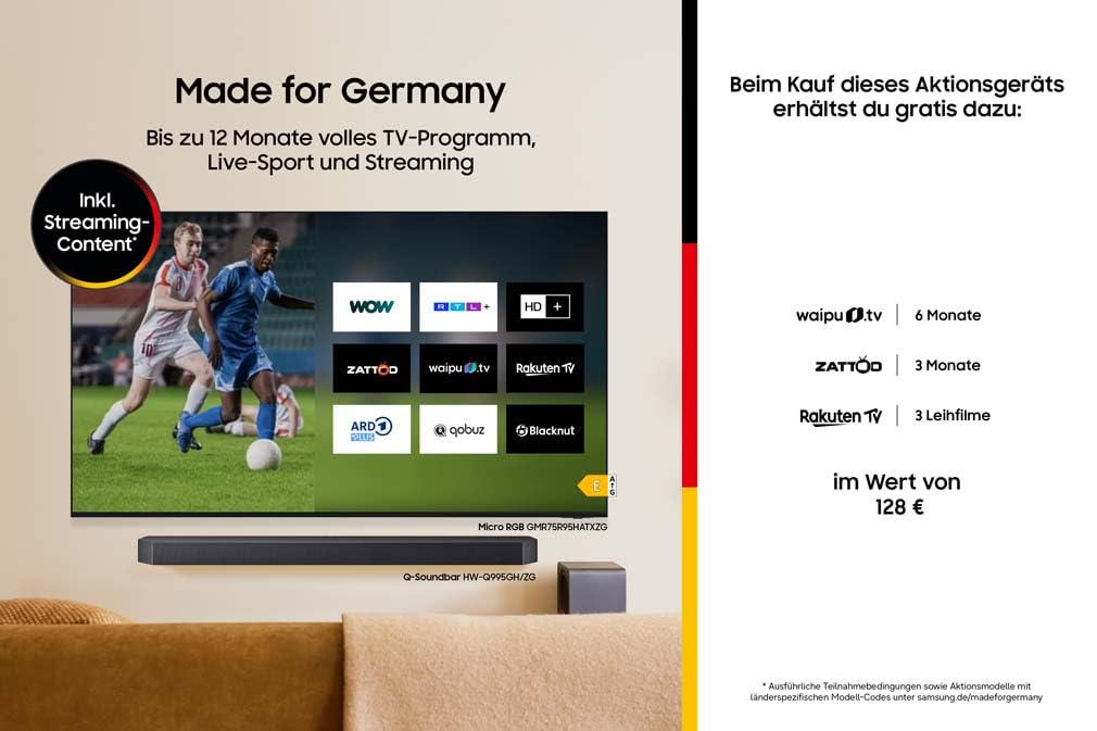 Samsung Full HD F6009F 32 Zoll (81 cm) LED Flachbildfernseher, PurColor-Technologie, HDR, Object Tracking Sound Lite, Knox Security, One UI Tizen, Smart TV, Unbegrenzt kostenlose Inhalte