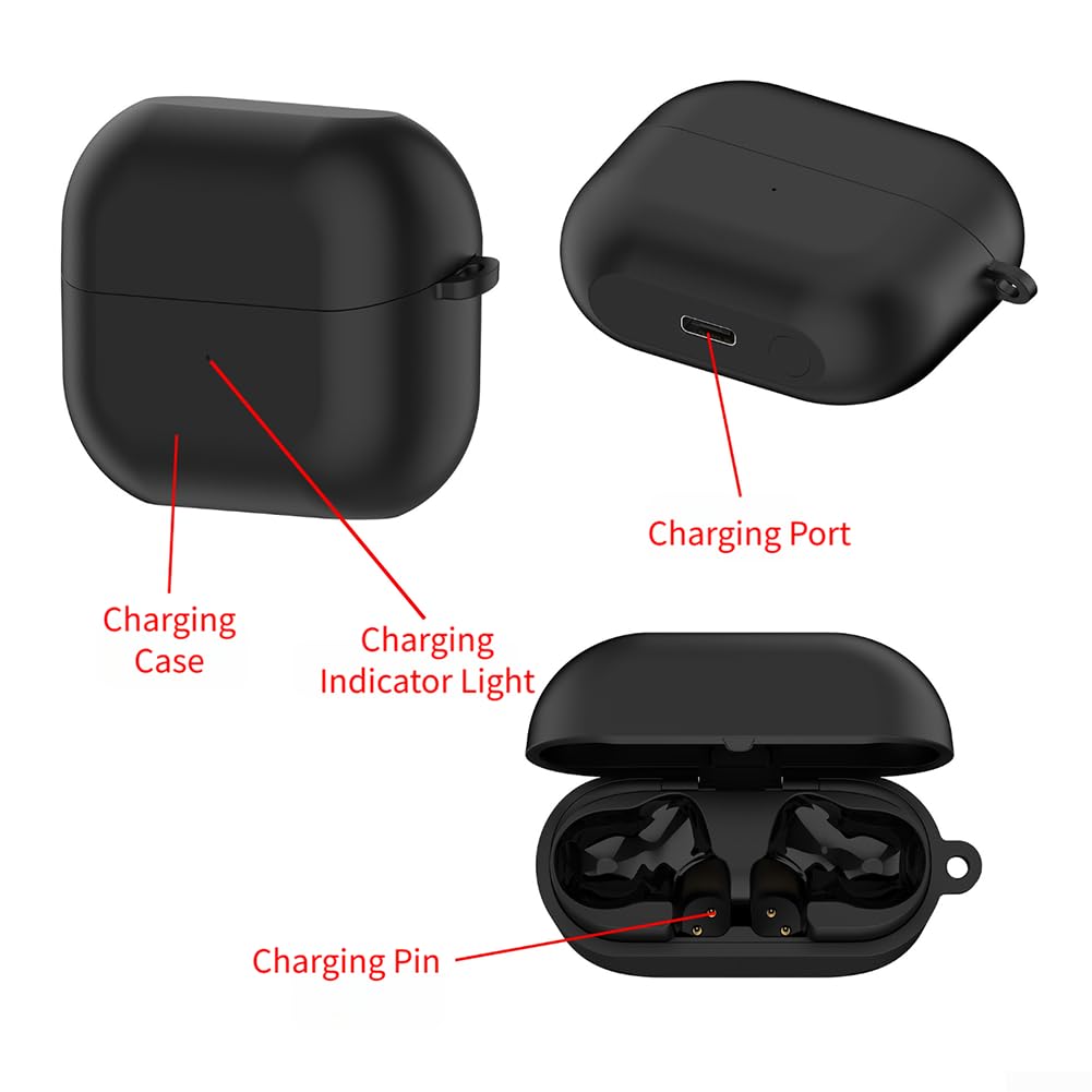 Zapasowe etui ładujące do Samsung Galaxy Buds3 FE R420 - kompaktowa ładowarka z kablem i przyciskiem parowania - wytrzymałe etui ABS czarno-białe 59 x 49 mm (biały)