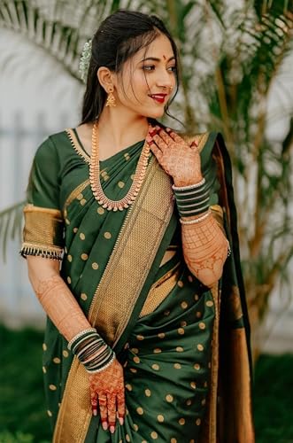 Image of C J Enterprise Women's Banarasi Saree Pure Kanjivaram Style Silk Saree With Blouse Piece for Wedding (BS09)