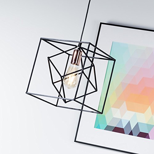 Preisvergleich Produktbild Pendelleuchte, 1-flammig, 1x E27 max. 60W, Metall, schwarz / kupfer