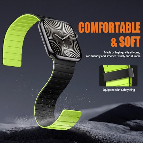 Image of SNBLK Magnetic Watchband Compatible with Apple Watch for Men 44mm 45mm 46mm 49mm 42mm 41mm 40mm 38mm Women, Silicone Sport Strong Magnet Strap for iWatch Series 11 Ultra 3 Ultra 2 Se 10 9 8 7 6 5 4 1