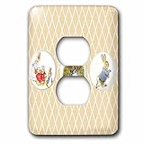 3dRose lsp_99146_6'Peter Rabbit and Friends-Stories-Vintage Art 2 Plug Outlet Cover, Multicolor