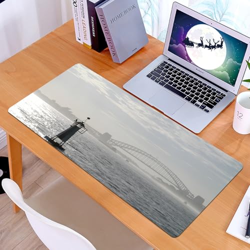 KDWJS - KDWJS Tapis de Souris XXL Speed Gaming - 90x40 cm - Base en Caoutchouc antidérapant Extended - Améliore la précision et la Vitesse - Photographie de Paysage du Port de Sydney, Pont du Port et opéra d