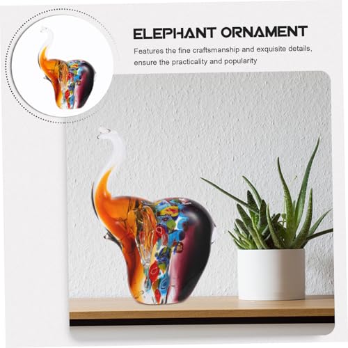Statue d'éléphant en verre pour décoration de table de salon