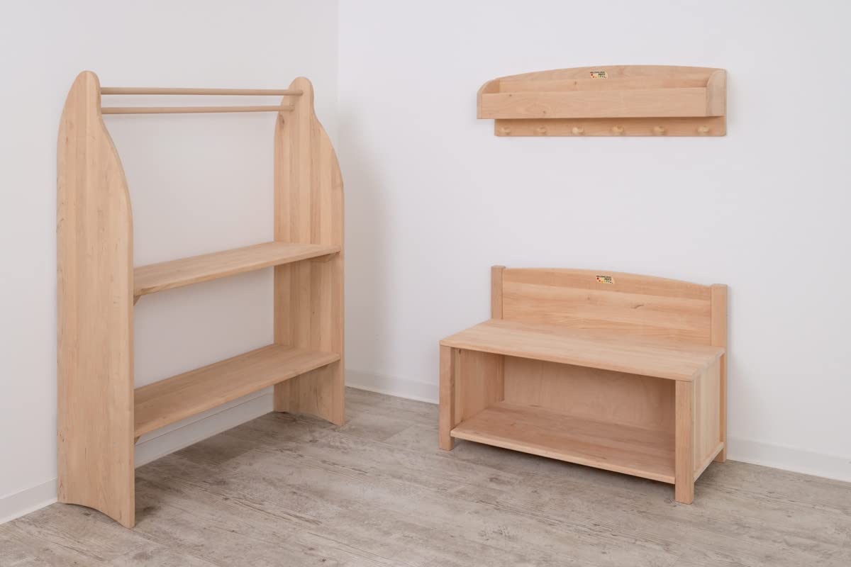 Holzspielzeug Peitz Kinder-Schuhschrank 8053 Massivholz-Garderobe für Kindergarten oder Kinderzimmer