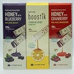 BeeFamily - Variety Honey Stick Set 300g - Blueberry Honey, Cranberry Honey, Lemon Honey