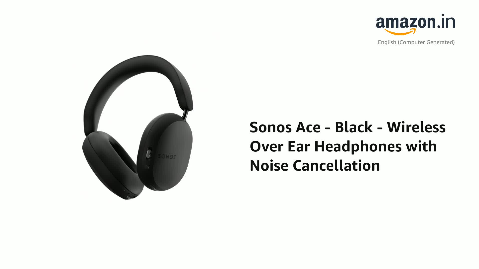 Refurbished) Sonos Ace - Black - Wireless Over Ear Headphones with