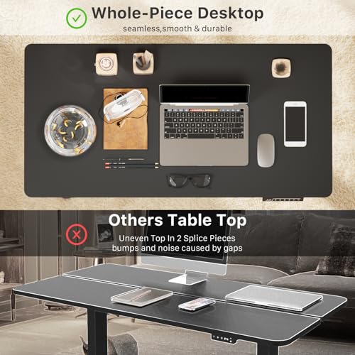 Image of JOY worker Small Electric Standing Desk, 40 inch x 20 inch Whole Piece Height Adjustable Desk with Memory Controller, Black Sit to Stand Workstation for Home Office
