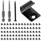 Abizarch 36/72Pcs 304 Stainless Steel Starter Clips Set Universal Starter Deck Clips with Screws and Driver Bits Weather-Resistant Composite Decking Board Starter Clips for Hardwood