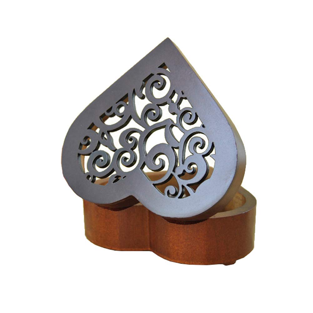 HOLLY TRIP Vintage Music Box, Heart Shape Wooden Mechanism Wind Up Musical Box Gift for Christmas/Birthday/Valentine's Day, Melody Canon in D