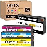 Yongairuink 991X Cartuccia di ricambio per HPQ 991 991 XL M0K02AE M0J98AE M0J94AE M0J90AE Inchiostro per HPQ PageWide Pro MFP 777z 772dn 750dw 774dn 774dns 79dn 79dns (4 confezioni)