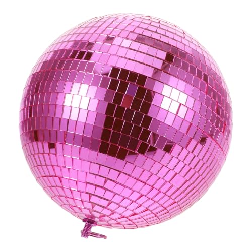 Bola espejada rosa de 20 cm de diámetro para decoración de fiestas, globos reflectantes para festivales musicales y eventos de baile miniatura 1