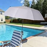 GZWKEAK Beach Chair Umbrella with 360 Adjustable Clamp, 45in UPF 50+ Portable Folding Sun Shade for Outdoor Camping Wheelchair, Travel, Stroller, Patio, Golf Carts Plant Shade(grey)