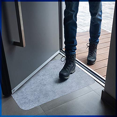 HomeProtect® | Schmutzfangmatte - SUPERDÜNN 2 mm, Selbstklebende Fußmatte, Schuhmatte, Fußabstreifer, Sauberlaufmatte, Montagematte, rutschsicher - waschbar - grau, versch. Grössen (75 x 119 cm)