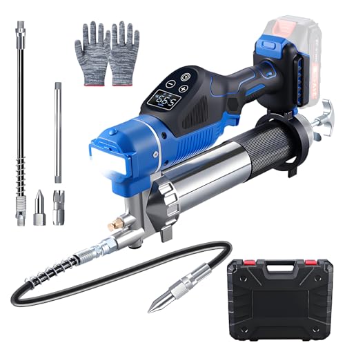 Electric Grease Gun Compatible with Makita 18V Battery 12000PSI 5.3 oz/min Flow Cordless Grease Gun 90 Swivel Coupler Efficient for Truck Construction Farm (Not Include Battery)