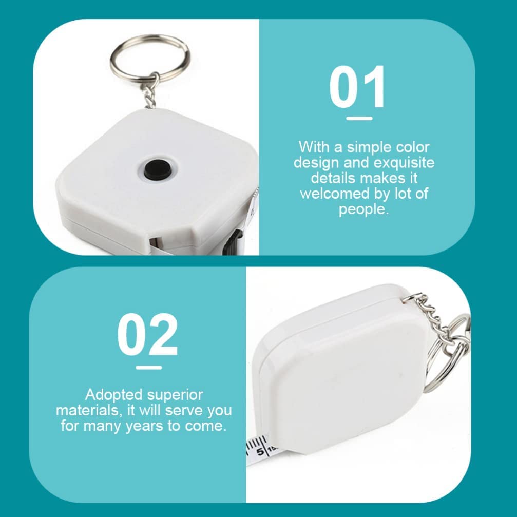 Cinta métrica de sastre, cinta métrica de sastre, llavero, regla suave: cinta métrica retráctil portátil con llavero, 3 piezas for manualidades, costura corporal, tejido