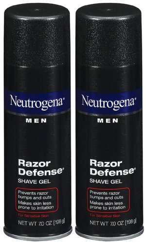 Neutrogena Men Razor Defense Shave Gel for even Sensitive Skin, Oil-Free Gel To Prevent Shaving Irritation and Razor Cuts, 7 oz (Pack of 2)