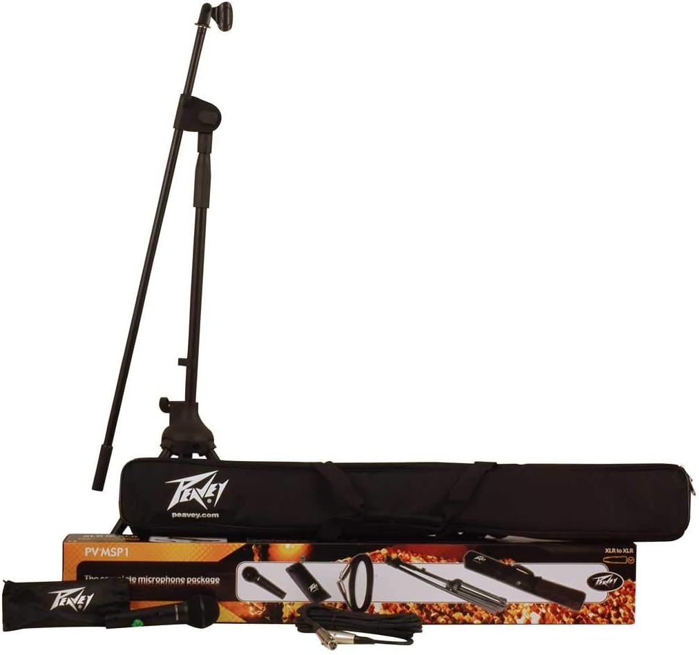 Peavey MSP-1 Microphone and Stand package - Includes PV(r)i100 Dynamic Vocal Cardiod Microphone with XLR Cable and Clip