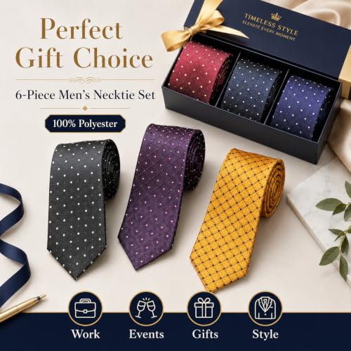 Image of WeiShang Neckties for Men, Classic Formal Tie