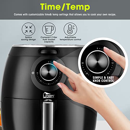 Air Fryer 5.8QT/5.5L, Uten 1700W AirFryer High-Power Electric Hot Temperature Control & Timer Knob, Non Stick Fry Basket, Dishwasher Safe, Apply to Party, Afternoon Tea, Black by Uten - Image 7