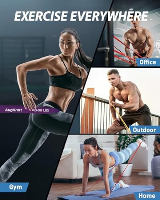 Resistance Bands for Working Out: 5-Levels Exercise Bands Set - Pull Up Assistance Elastic Silicone - Physical Therapy/Stretching/Training - Home Gym for Women&Men