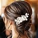 EVILD Bridal Wedding Hair Clip White Flower Hair Accessories Pearl Hair Barrettes for Women