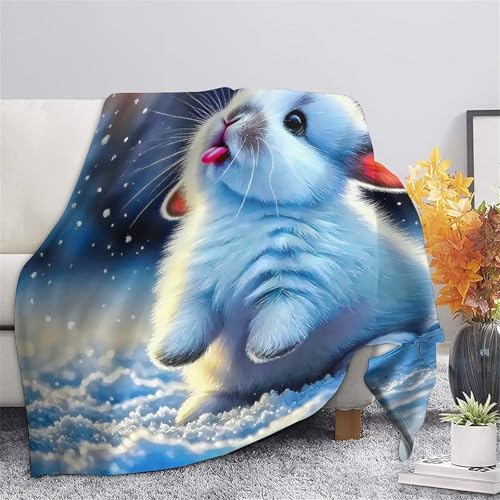 Couverture microfibre lapin plaid chaud jeté de canapé 150x200