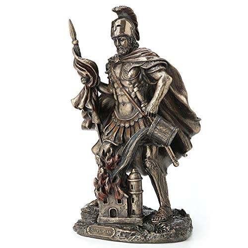 Estatua de San Floriano de 9 Pulgadas Acabado Bronce Antiguo miniatura 3