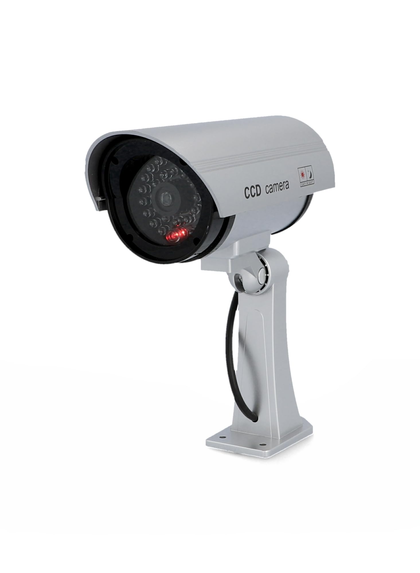UNITEC Caméra factice Simulation Véritable Caméra de Surveillance avec LED Clignotante Réglable Horizontal et Verticale Schtzart IP 44 Piles Inclus Vis et Chevilles de Montage
