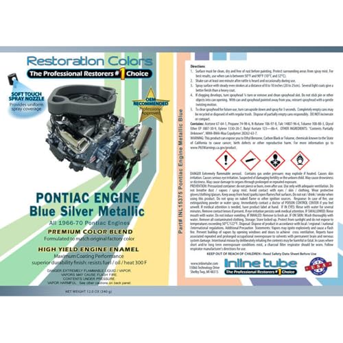 Inline Tube Replacement for 1966-70 Pontiac all V8 Engine Metallic Blue Paint 1pc