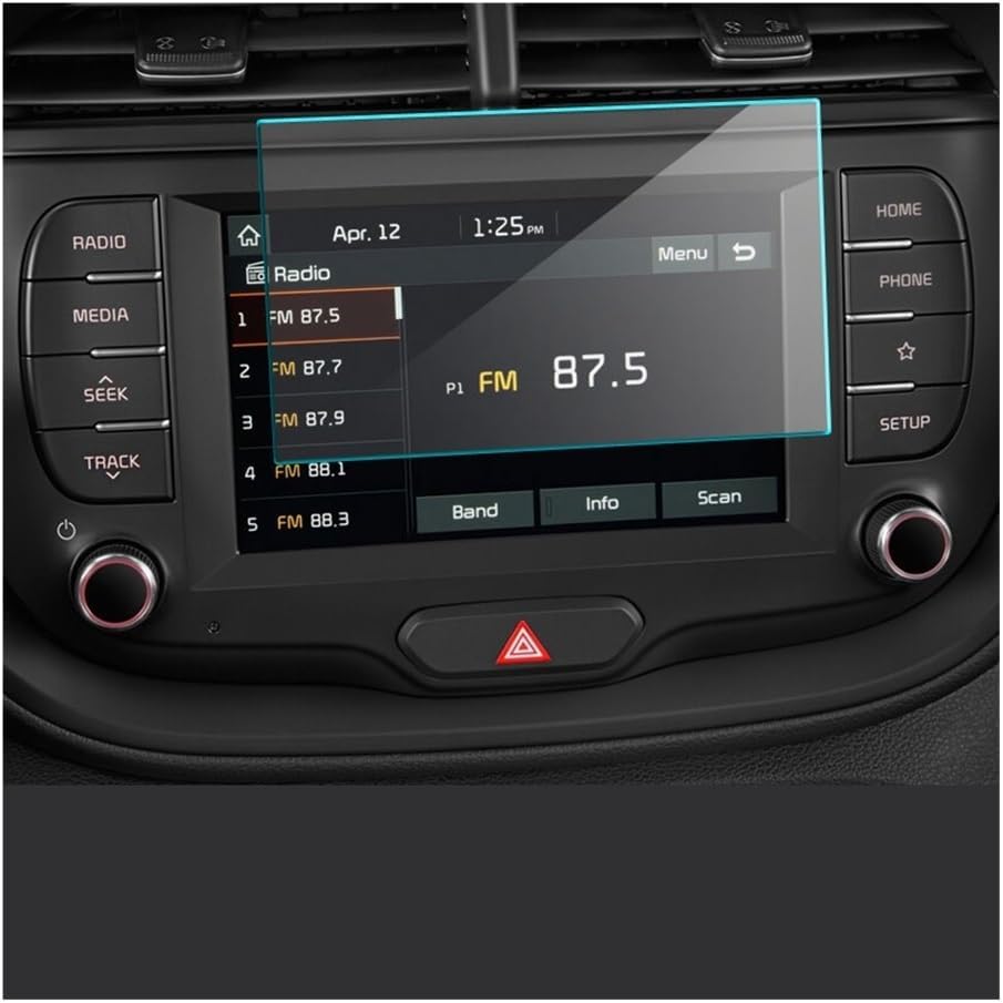 カーナビ 保護フィルム 車の強化ガラス保護フィルムダッシュボードガード起亜用 ソウル用 2020-2021 7 インチカーラジオ ナ