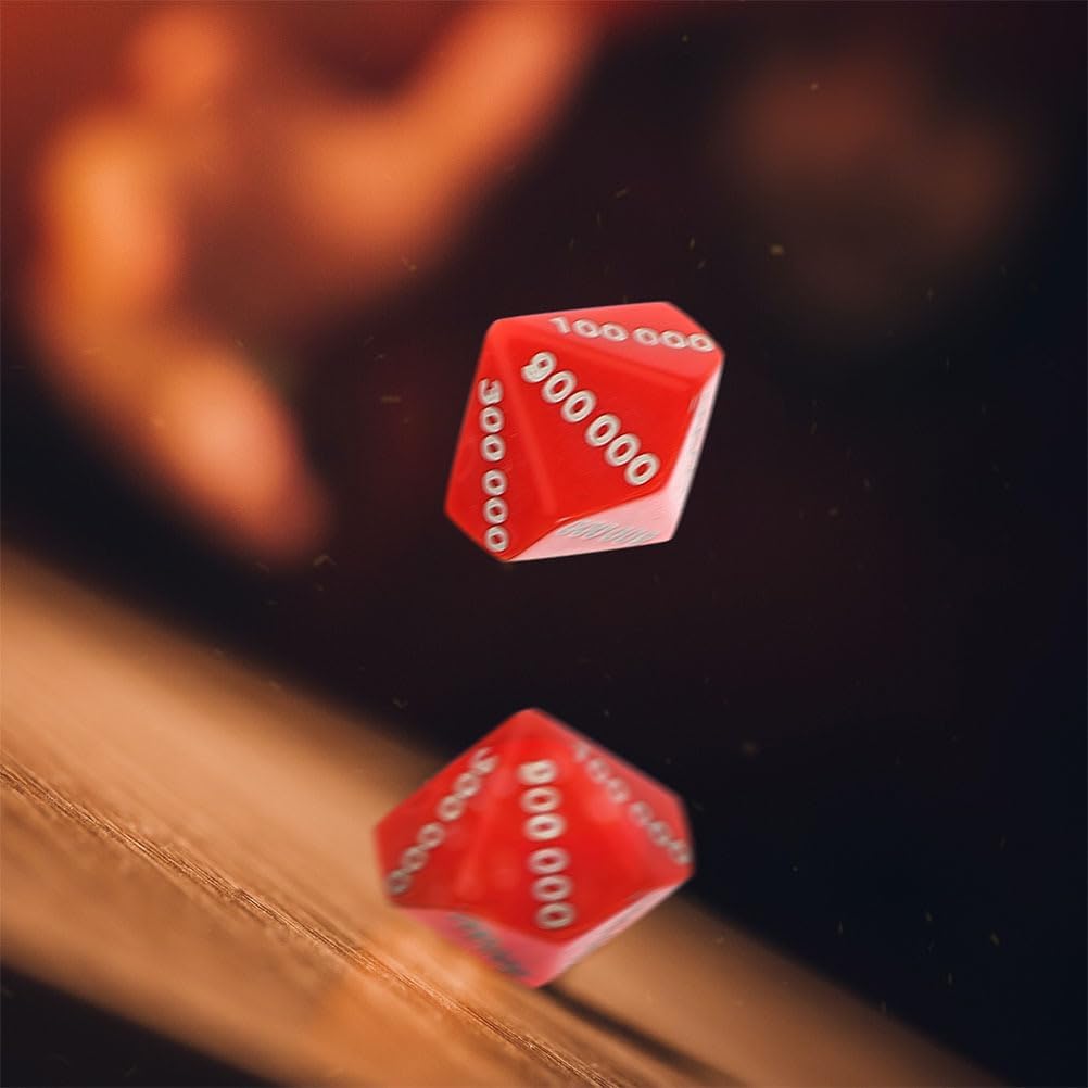 Uonlytech 6 Pcs Colorful Plastic Dice Set 0.86 Inch Numbered Game Dice for Board Games Party Accessories Portable Lightweight