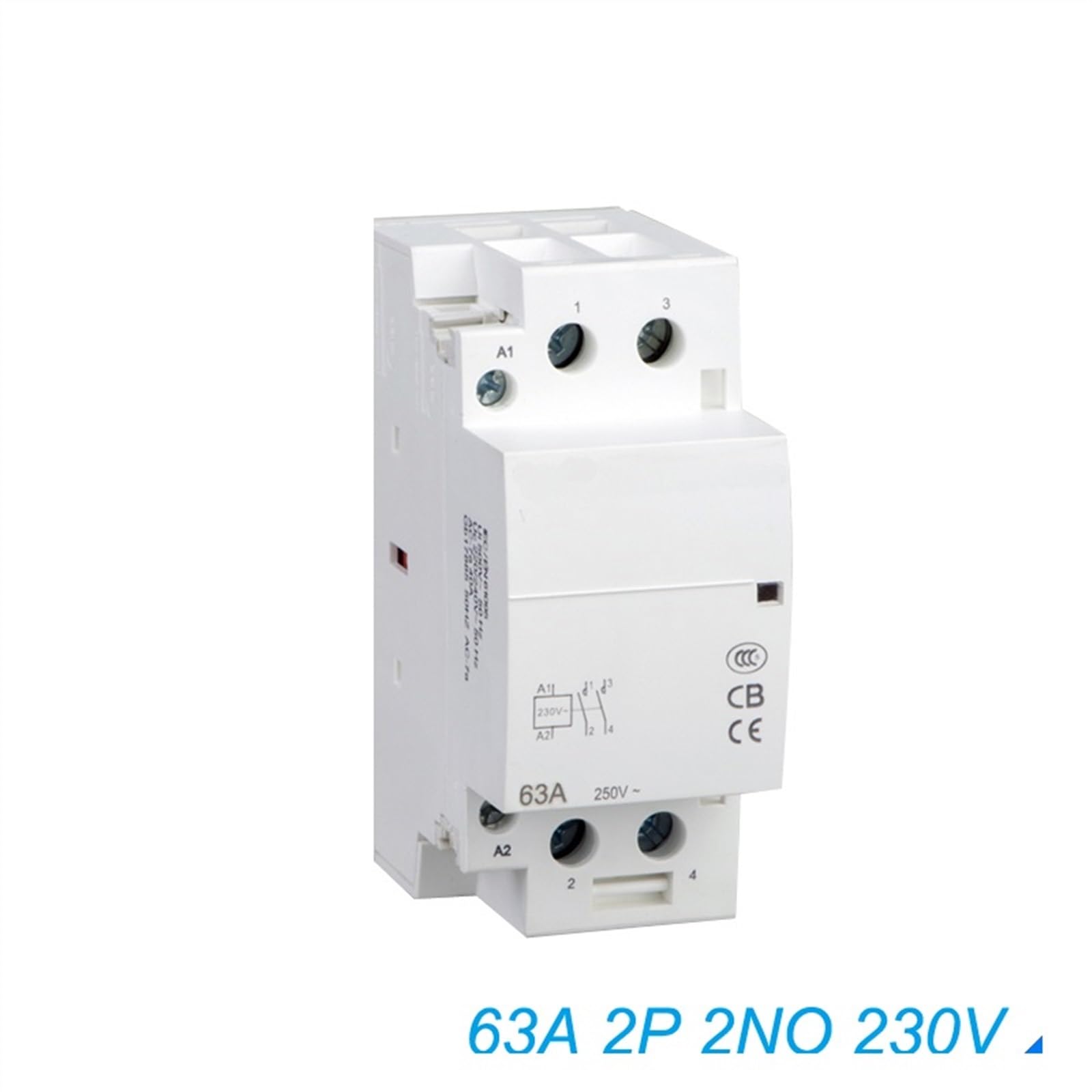 63 A AC 220 V 230 V 50/60Hz 2NO 2-biegunowy domowy mini szyna DIN modułowy stycznik