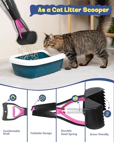Image of Large Dog Pooper Scooper for Yard, 32 inch Long Handle, No Bending | Save Back, Heavy Duty, Powerful Jaw Grip, One-Hand Operation, Mess-Free Pickup for Grass Gravel Concrete, Easy to Rinse