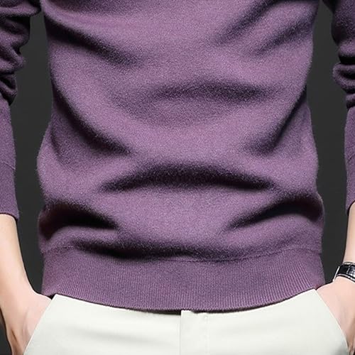 Men's Mock Turtleneck Knitted Sweater Long Sleeve Basic Casual Pullover Sweater Half Neck Thermal Pullover Tops4